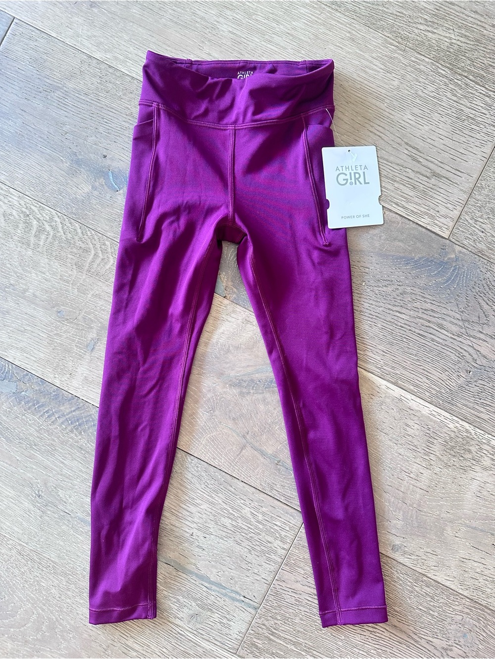 *NWT* Athleta Girl Plum/Tonal Purple High-Rise Performance Leggings